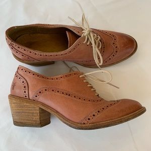 Frye Maggie Wingtip Heeled Oxfords